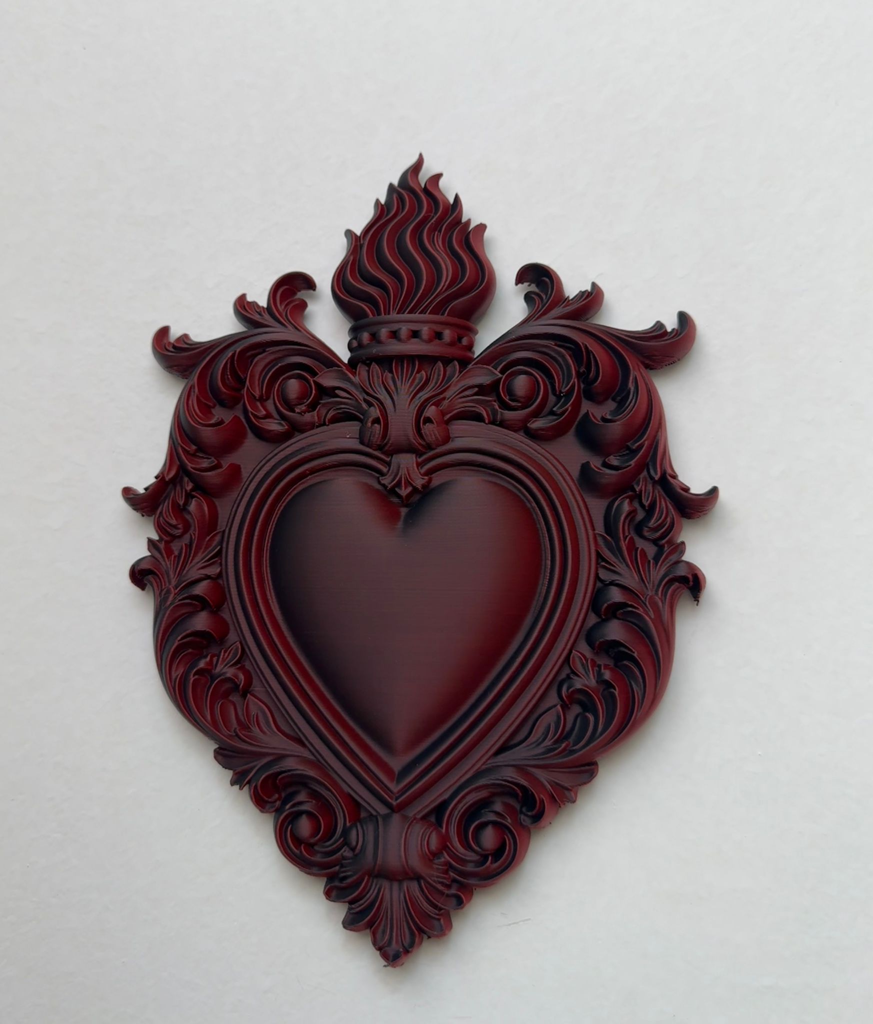 Flaming Heart Wall Plaque