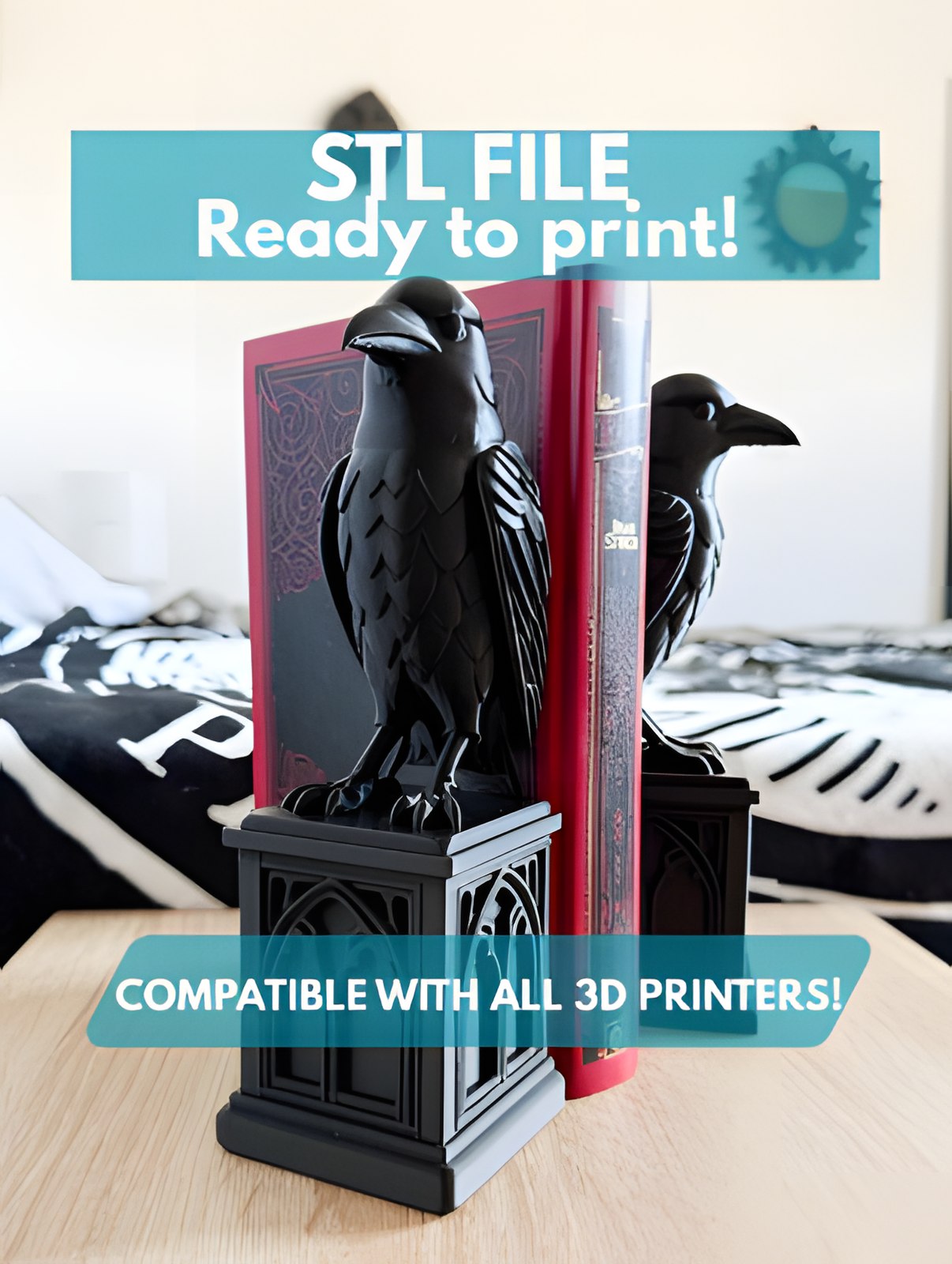 Raven Bookend